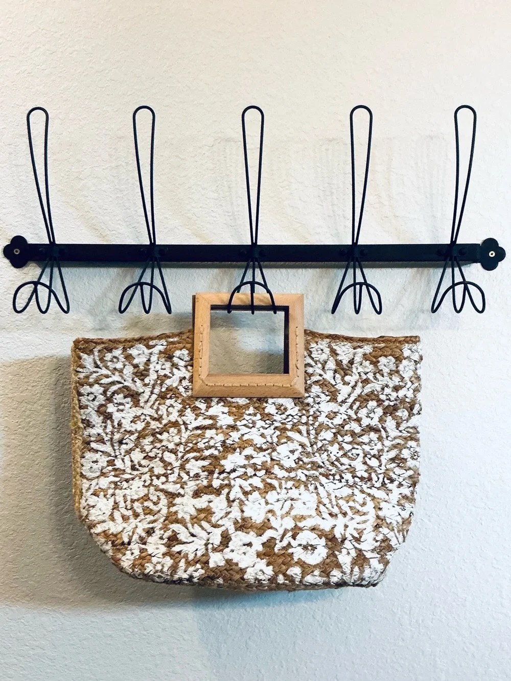 ANTIK KRAFT Large Viral Boho Floral Pallavi Natural Jute Cottagecore Raffia Tote